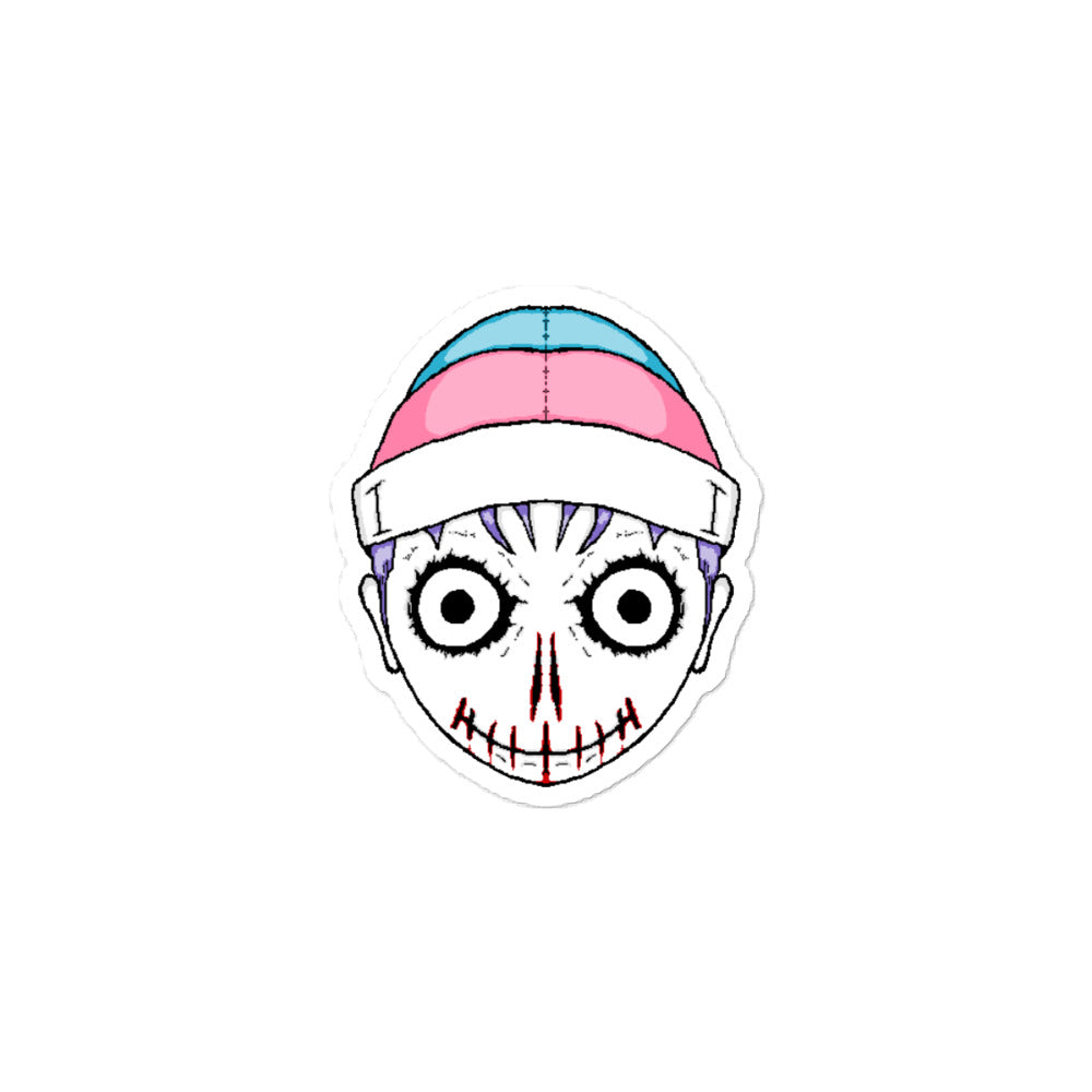 Sketched Smile | Pink/Sky-Blue | Sticker